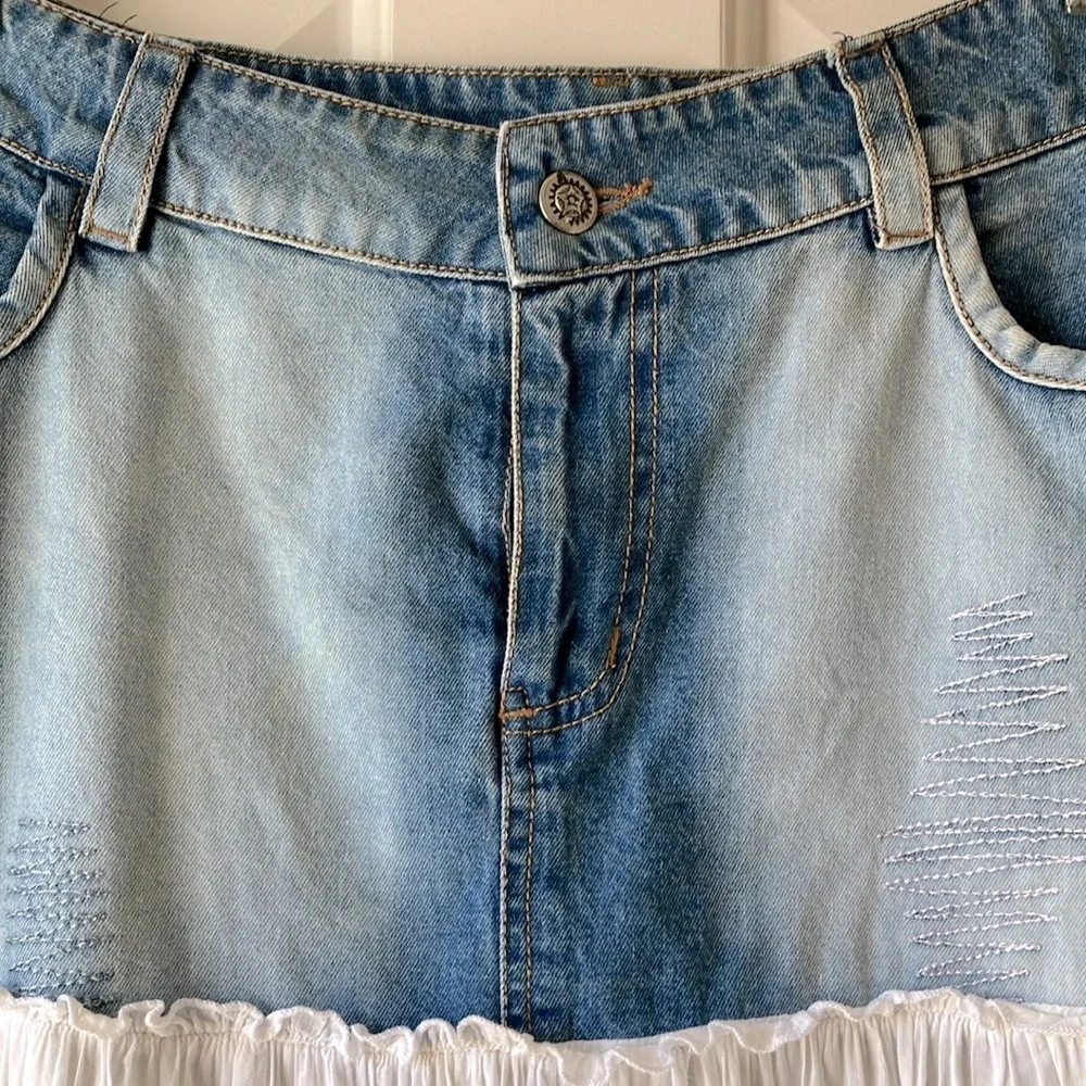 Bila Blue and White A-Line Skirt - Picture 9 of 13